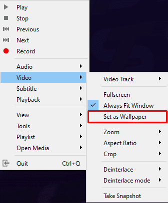 how to set gif as wallpaper vlc player