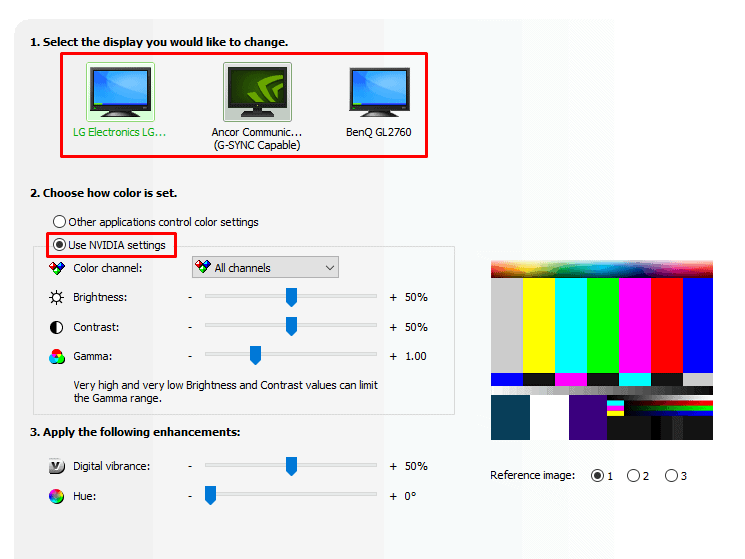 best nvidia desktop color settings for gaming
